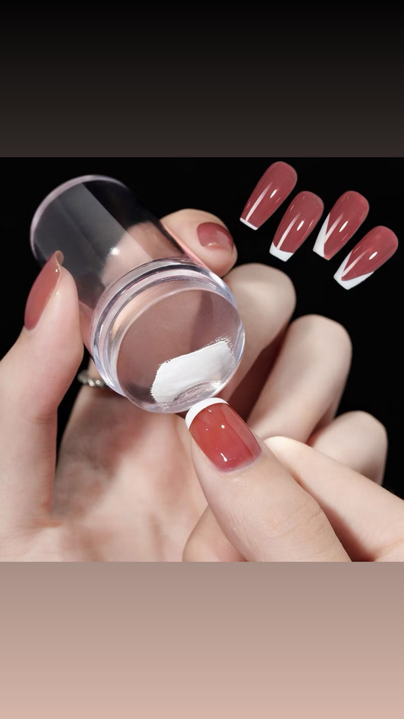 Carimbo de Silicone para Nail Art – Aplicador para Francesinha e Decorações
