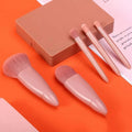 Kit de Pincéis para Maquiagem com Estojo e Espelho – 5 Peças Portátil